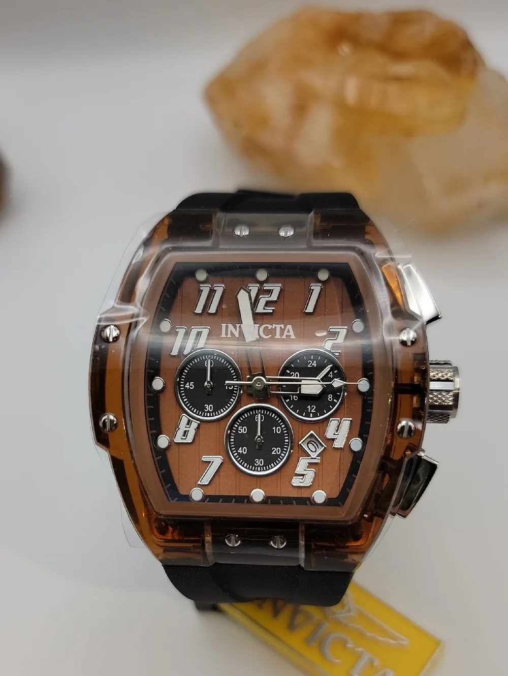 NWT Invicta S1 Rally Kinesia Anatomic Mens Chronograph Watch - 47mm. Brown 50086